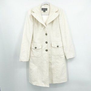 Ann Taylor Ivory 100% Cotton Lined Coat